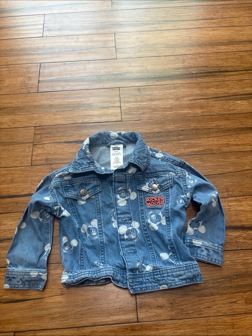 Disney Mickey Mouse Blue Jean Jacket for Kids Size 3T Denim